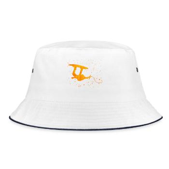 Stunt Wakeboard Surfing Water Sports Wakesurfing - Bucket Hat - white/navy - Front