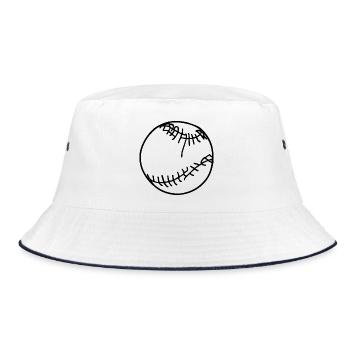 Baseball Ball - Bucket Hat - Weiß/Navy - Vorne