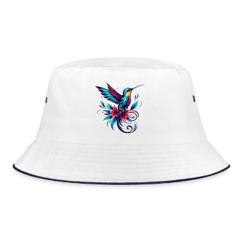 Kolibri - Bucket Hat - Weiß/Navy - Vorne