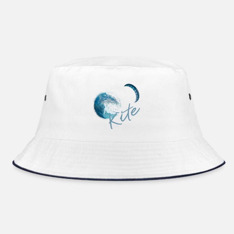 Kitesurfen - Bucket Hat - Weiß/Navy