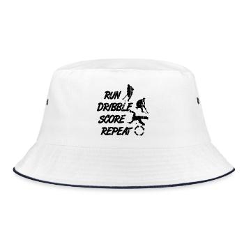 Feldhockey Spruch - Bucket Hat - Weiß/Navy - Vorne