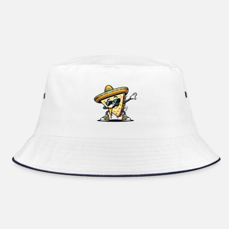 Quesadillas Essen Dabbing Mexiko - Bucket Hat - Weiß/Navy
