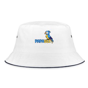 Papagei Spuch Vogel Zoo Tierliebhaber Urwald - Bucket Hat - Weiß/Navy - Vorne