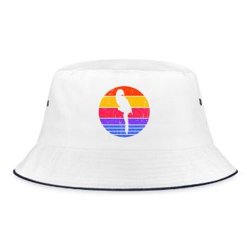 Bird Lover, Animal, Parrot, Pet, Animal Lover - Bucket Hat - white/navy - Front