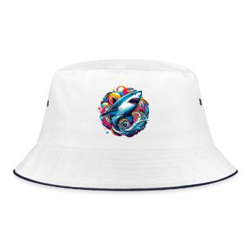 Hai - Bucket Hat - Weiß/Navy - Vorne