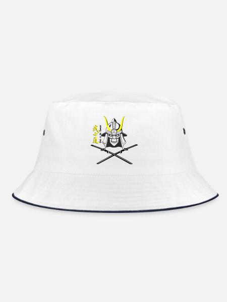 Samuraihelm Kabuto 5 - Bucket Hat - Weiß/Navy - Vorne