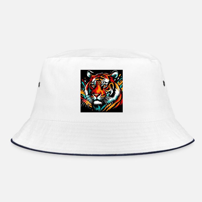 Tiger - Bucket Hat - Weiß/Navy