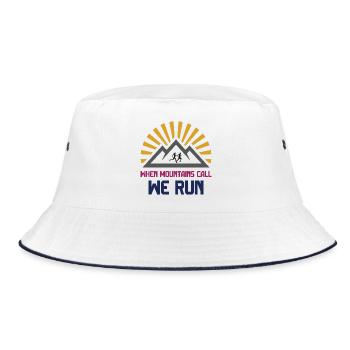 Trailrunner - Wenn die Berge rufen - wir laufen - Bucket Hat - Weiß/Navy - Vorne
