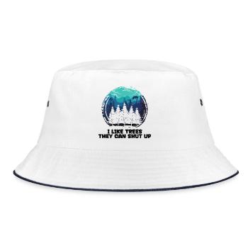 Cool Saying Tree Forestry Lumberjack Forest Work - Bucket Hat - white/navy - Front