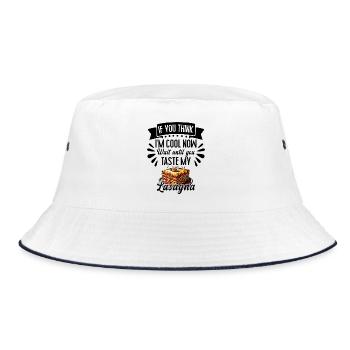 Wenn Sie denken, dass meine Lasagne schmeckt - Bucket Hat - Weiß/Navy - Vorne