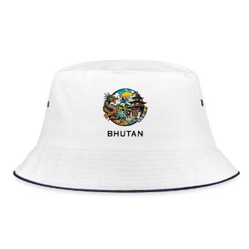 Bhutan dragon Thimphu Himalaya - Bucket Hat - white/navy - Front