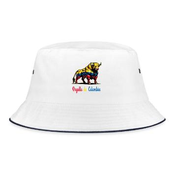 Das ist der Stolz Kolumbiens Flagge - Bucket Hat - Weiß/Navy - Vorne