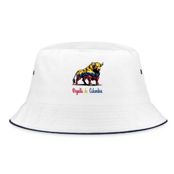 Das ist der Stolz Kolumbiens Flagge - Bucket Hat - Weiß/Navy - Vorne