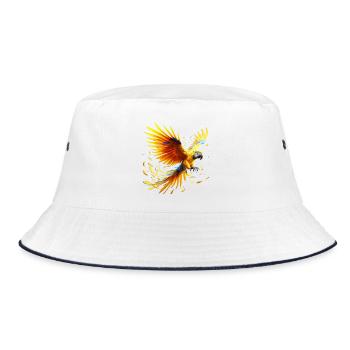 Macaw (01) - Bucket Hat - white/navy - Front