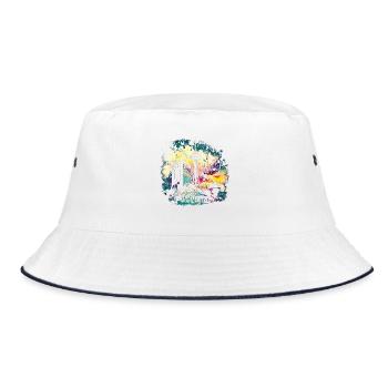 Berlin Paint Splash Skyline - Bucket Hat - white/navy - Front