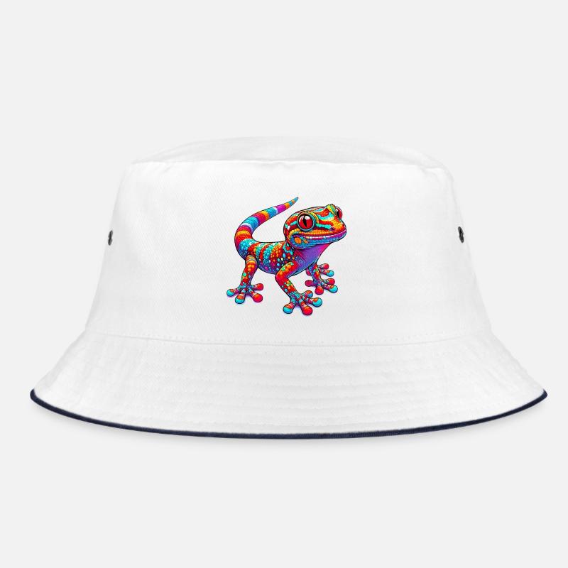 Gecko - Bucket Hat - Weiß/Navy
