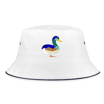 Joli Canard colvert coloré - Bob - blanc/marine - Devant