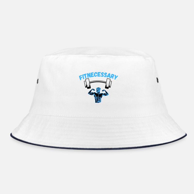 FitNecessary - Bucket Hat - Weiß/Navy