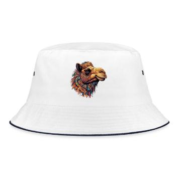 Camel - Bucket Hat - white/navy - Front
