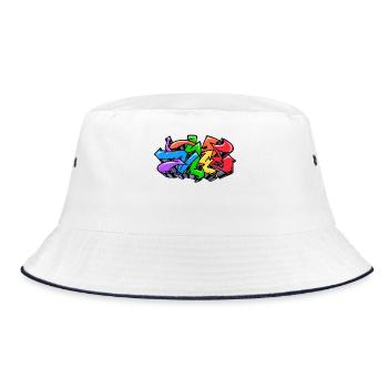 Graffiti Strassenkunst Wildstyle Illustration - Bucket Hat - Weiß/Navy - Vorne