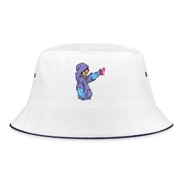 Graffiti Spray Can Art Street Art Sprayer - Bucket Hat - white/navy - Front