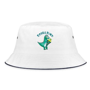Écolier - Dino avec cône d’école - personnalisable - Bob - blanc/marine - Devant