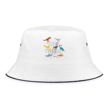 Dinosaurs, Kids, Funny Sayings, Boys - Bucket Hat - white/navy - Front