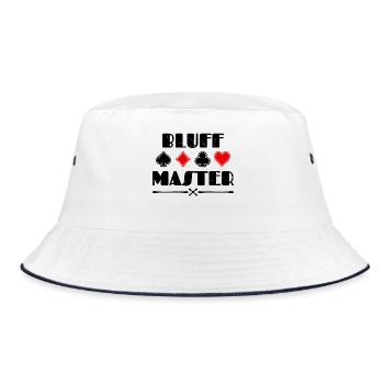 Heart Casino Bluff Statement Poker Professional Players - Bucket Hat - white/navy - Front