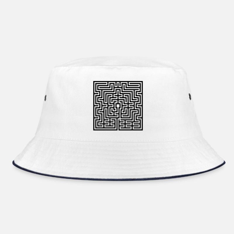 Labyrinth - Bucket Hat - white/navy