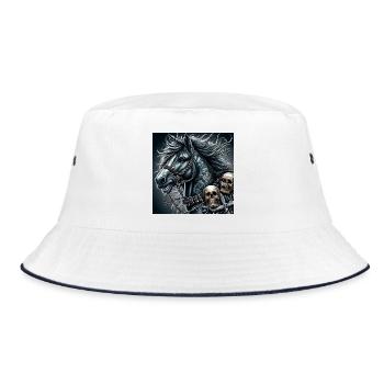 Heavy Horse - Bucket Hat - white/navy - Front