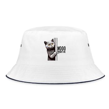 No I Wasn't BKH Blue Cat Gift - Bucket Hat - white/navy - Front