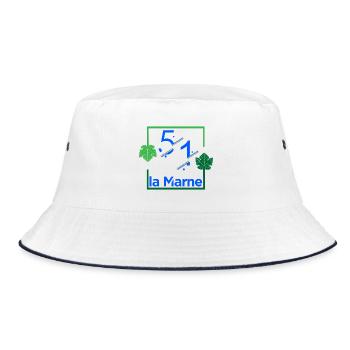 The Marne - Bucket Hat - white/navy - Front