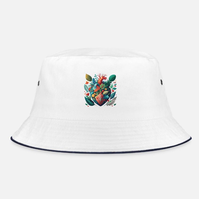 Regenbogen Botanisches Herz Bucket Hat