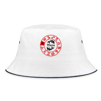 Twelve signs zodiac sign Piscus Piscus - Bucket Hat - white/navy - Front