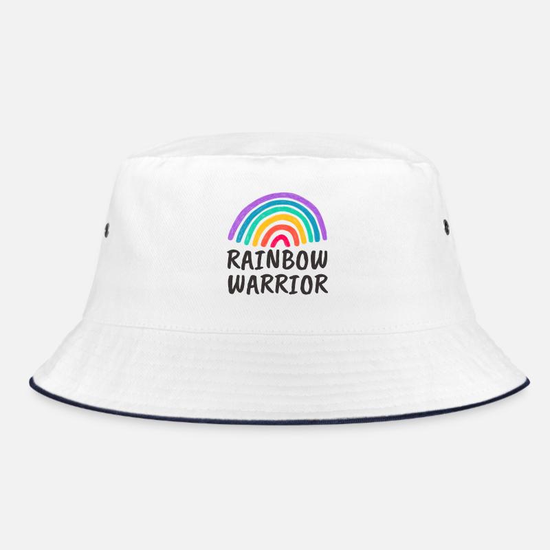 Rainbow Warrior - Bucket Hat - Weiß/Navy