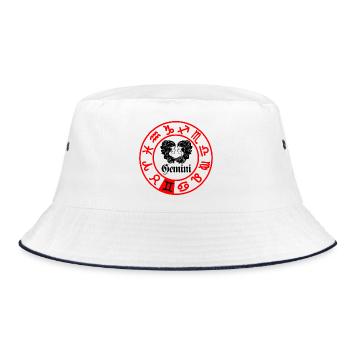 Twelve signs zodiac sign Gemini Gemini - Bucket Hat - white/navy - Front