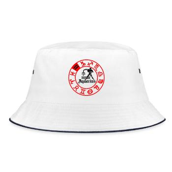 Twelve signs zodiac sign Aquarius Aquarius - Bucket Hat - white/navy - Front