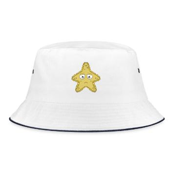 Sad Starfish - Bucket Hat - white/navy - Front