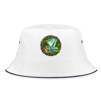Inselparadies - Bucket Hat - Weiß/Navy - Vorne