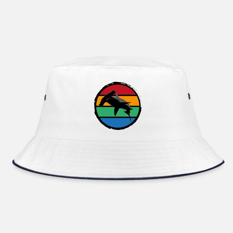 14 Hammerhai sunset - Bucket Hat - Weiß/Navy