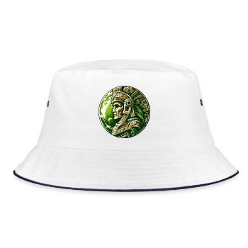 Ancient Aztec Warrior Gold Earth - Bucket Hat - white/navy - Front