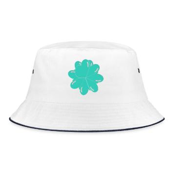 Coeur vert tournant en 3D - Bob - blanc/marine - Devant
