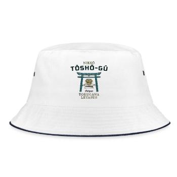 Nikko, Tosho-gu Shrine, 1st Shogun Honor, Japan - Bucket Hat - white/navy - Front