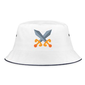 Schwert Kampf - Bucket Hat - Weiß/Navy - Vorne