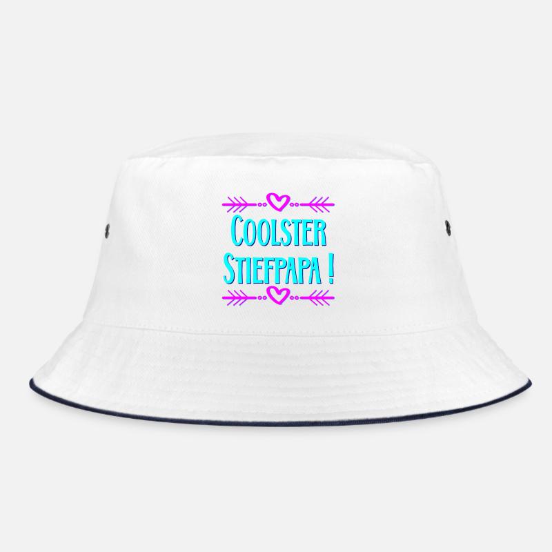 Vatertag Stiefpapa - Bucket Hat - Weiß/Navy