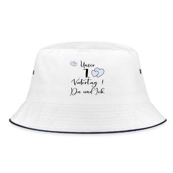 ERSTER VATERTAG SÄUGLING BABY - Bucket Hat - Weiß/Navy - Vorne