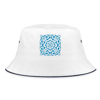 Portugal Blue Tiles 1 - Bucket Hat - white/navy - Front