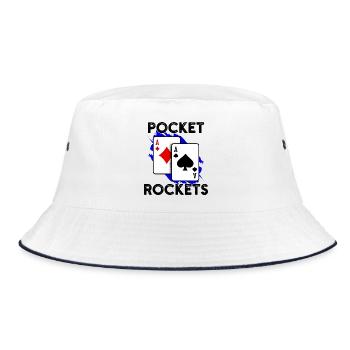 Casino Gambling Poker Card Game Statement Jackpot - Bucket Hat - white/navy - Front