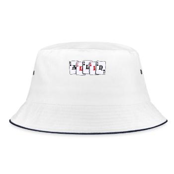 Card Game Gambling Casino Poker Gambling Poker - Bucket Hat - white/navy - Front