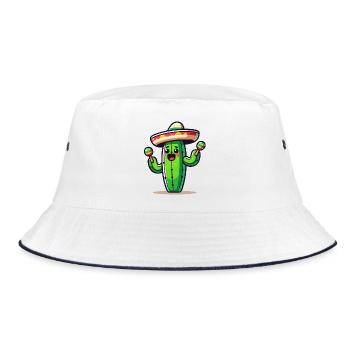 Fiesta Cactus: The Saguaro Shaker - Bucket Hat - white/navy - Front